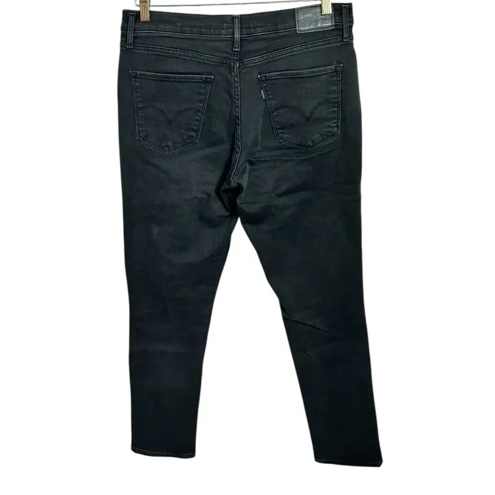 Women's Levis 311 Shaping Skinny Black Jeans Sz 30 Stretch 28" Inseam Mid-Rise - Picture 5 of 6